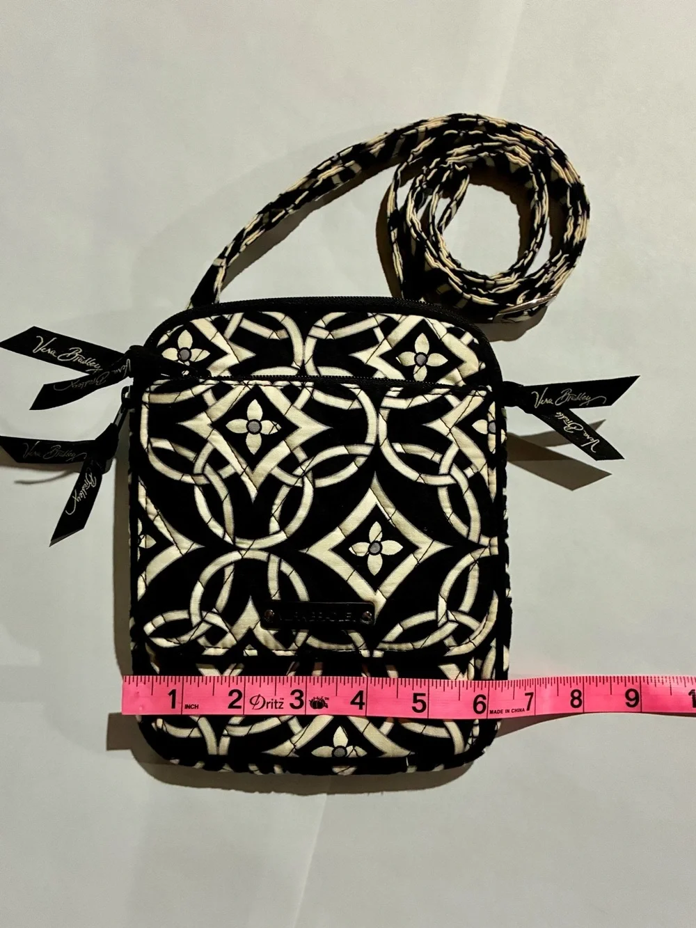 Vera Bradley Black & Cream Geometric Crossbody Bag
